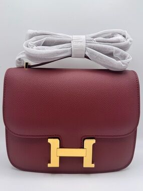 18CM Epsom Leather Crossbody / Shoulder Bag - Bordeaux